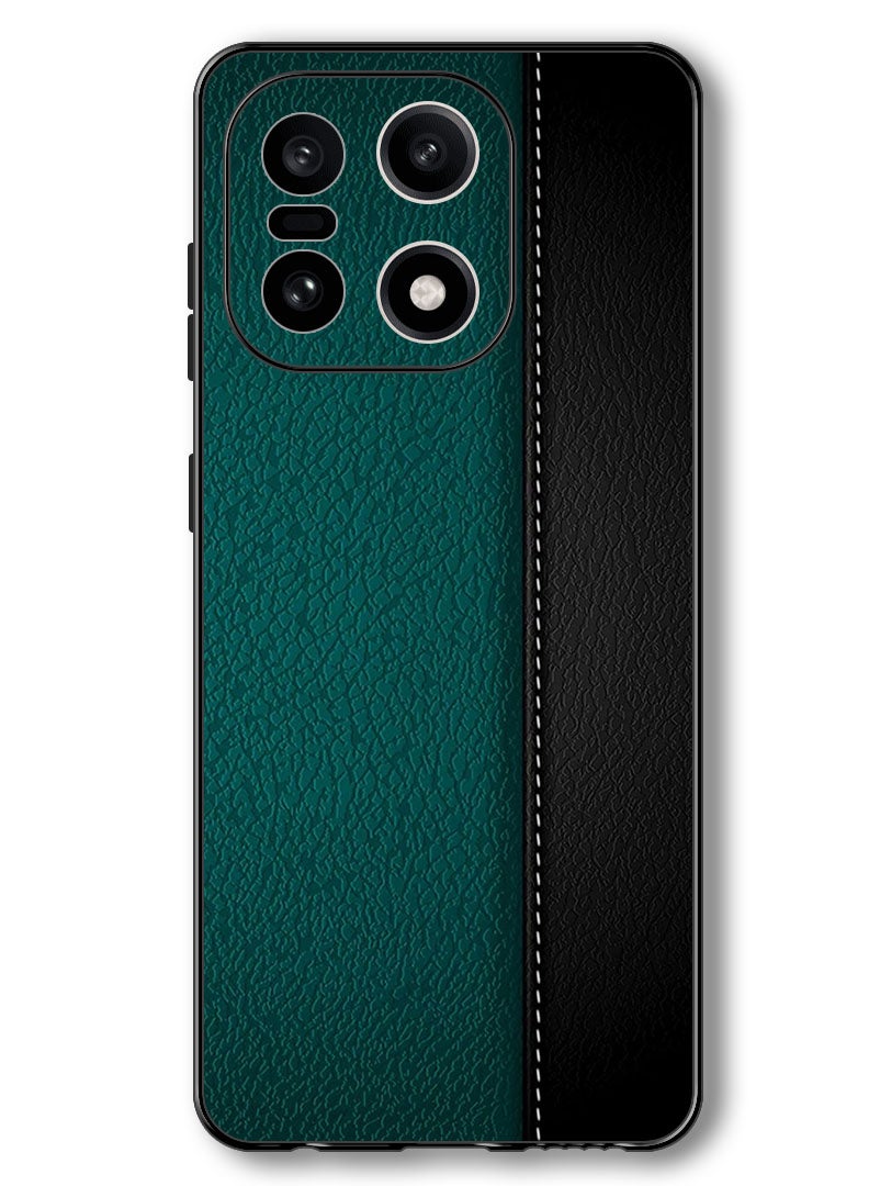 Theodor Case Compatible with OnePlus 15 6.78 Inch Protection Shockproof Bumper Cover Green Black Leather Pattern - Image 1